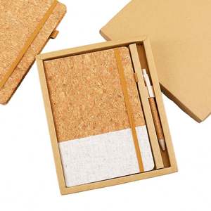 Carnet de notes A5 minimaliste de haute qualité, imprimé UV, design grain de liège épaissi, papier écologique, boucle pour stylo, personnalisable pour le bureau - Product Image 3