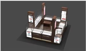 Base de présentation de bijoux en bois massif de style moderne WS-134 de la marque Carpenter Family, avec plateau en verre et pierre argentée, anti-poussière - Product Image 3