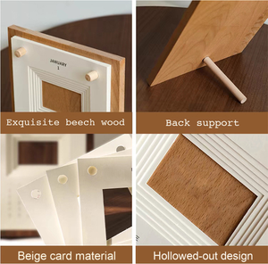 ปฏิทินตั้งโต๊ะไม้วอลนัทแบบสั่งทำพิเศษ ปี 2025 ปฏิทินโปรโมชั่นประจำปี ดีไซน์สร้างสรรค์ด้วยไม้วอลนัทเพื่อสไตล์ที่ไม่เหมือนใคร - Product Image 3