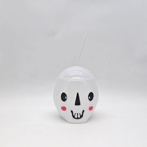 Halloween Plastic <b>Cups</b> Supplies LED Flashing Ghost <b>Cup</b> with Straw - Product Image 4