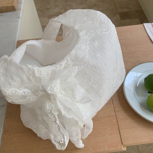 Bolso Tote de Lona con Encaje Estilo Coreano, Blanco, Bordado Suave, para Uso Diario, Verano 2025 - Product Image 4