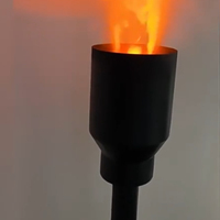 Lampe à motif Hibou Forêt, rechargeable, torche de scène à effet de flamme simulée, source d'éclairage à flamme froide, torche de sécurité, lumière décorative