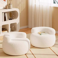 Fauteuil en velours crème nordique personnalisable, fauteuil moderne incurvé en forme de U pour salon, chambre ou hôtel