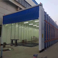 Fabrika Çıkışlı 18m Teleskopik Boya Kabini PVC Kumaşlı Geri Çekilebilir Sprey Kabini Patlamaya Dayanıklı LED Işık ve Dizel Isıtma ile