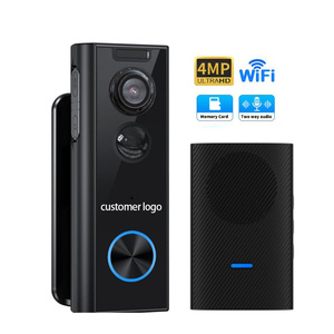 Caméra de sonnette intelligente Wi-Fi sans fil avec détection de mouvement, audio bidirectionnel, 1080P 2K, IP65, logo personnalisé, vidéo-parlophone - Product Image 1