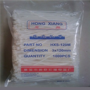 เคเบิลไทร์ 3x120 มม. พลาสติกสีขาว แบบล็อคตัวเอง 1000 ชิ้น สำหรับมัดสายไฟ - Product Image 3