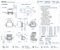 Connecteur EV pour l'Énergie : Alimentation à Courant Élevé 30A 500V, Contact en Alliage de Cuivre, Boîtier en Nylon, 2+4 Broches Femelles, Classe IP67