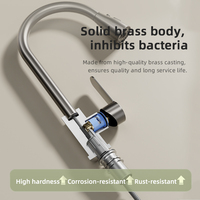 Robinet de cuisine moderne en acier inoxydable 304, mitigeur d'eau chaude et froide avec rotation à 360 degrés, robinet d'évier