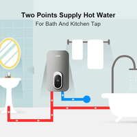Chauffe-eau électrique instantané mural intelligent 220 V pour douche, sans réservoir, en plastique, type Geyser