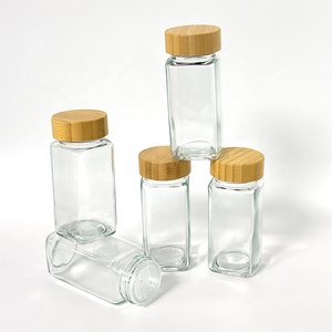 Set di Barattoli in Vetro con Coperchio in Bambù per Spezie, Sale e Pepe, Facili da Aprire, Sicuri e con Chiusura Ermetica, Ideali per Zucchero - Product Image 1