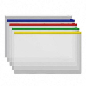 Dossiers à fermeture éclair A4 en polyéthylène de qualité supérieure, fabriqués en Chine, meilleur prix, enveloppes transparentes en plastique pour dossiers - Product Image 1