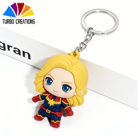 Porte-clés en caoutchouc PVC 2D personnalisés, motifs anime mignons, échantillons variés, avec logo personnalisé, vente en gros, Chine