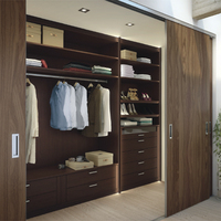 Armoires de Dressing préfabriquées, meubles en bois miroir avec porte coulissante de chine