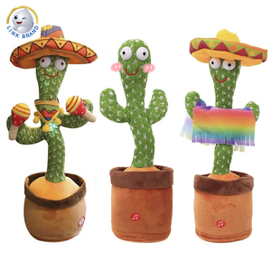 Juguete de peluche de grabación de cactus de baile y canto de torsión eléctrica tipo batería de simulación - Product Image 5
