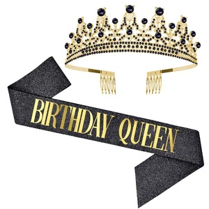 Kit Tiara <span class=keywords><strong>e</strong></span> Fascia per Capelli da Regina, Corona in Cristallo <span class=keywords><strong>e</strong></span> Strass per Donne, Accessori per Capelli Impermeabili <span class=keywords><strong>e</strong></span> Glitterati, Set Corona <span class=keywords><strong>e</strong></span> Tiara per Compleanno - Product Image 4