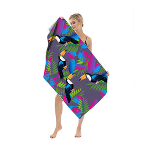 Serviette en microfibre d'été, imprimée en polyester, séchage rapide, hypoallergénique, serviette de plage, de sport en plein air, taille/design/forme personnalisable - Product Image 3