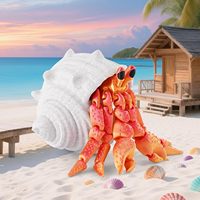 Juguete Antiestrés de Plástico PLA Impreso en 3D con Forma de Concha de Cangrejo Ermitaño, Figura Decorativa para Escritorio, Regalo para Niños Mayores de 3 Años