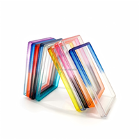 Étui de protection transparent anti-abrasion pour cartes de crédit, style mode, compatible avec les slabs gradés BGS/SGC, en TPU effet arc-en-ciel avec logo.