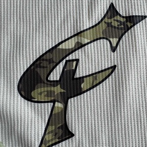 Camisetas Masculinas Personalizadas de Alta Qualidade com Impressão de Logo por Transferência Térmica, Camiseta de Manga Longa com Gola Waffle e Estampa Camo para Homens - Product Image 3