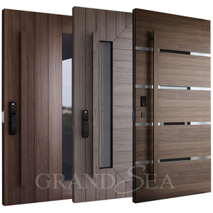 Puerta Doble de Entrada Moderna con Acabado de Madera, Aislamiento Térmico, para Vestíbulo, Hotel o Uso Comercial - Product Image 2