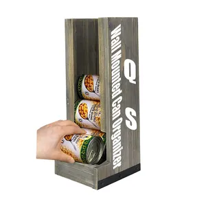 Wood Stacking Can Dispensers Wall Mounted Can Organizer Canned Goods Food Holder Storage Rack