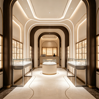 Vitrine de présentation de bijoux en verre moderne, MATÉRIAUX PERSONNALISÉS pour comptoir de magasin de détail et design intérieur de magasin complet