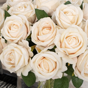 Decoración del hogar Arreglo de flores artificiales de color rosa claro con jarrón para recepción de hotel Decoración de boda - Product Image 5