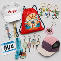 Set Perlengkapan Lari Marathon Kustom OEM, Kaos Lari Cepat Kering, Medali, Topi, Botol Air, Penyerap Keringat, Set Perlengkapan Olahraga Balap, Grosir