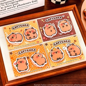 Dễ thương capybara 60 trang tự dính Memo Pad hình đặc biệt sinh viên phim hoạt hình ghi chú bảng tin đôi - Product Image 3