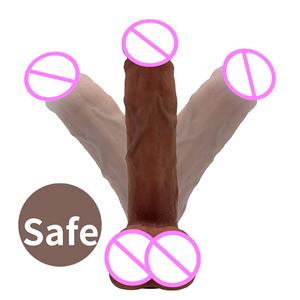 大人用6.3in大人用おもちゃ高リアルペニス液体食品グレードシリコーン二重硬度ディルド吸引カップ女性用 - Product Image 5