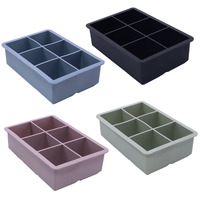 Grand bac à glaçons 4/6/8/15 cavités avec couvercle pour machine à glaçons carrés pour whisky Moule à glaçons en silicone à l'ancienne