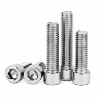 Vis à tête hexagonale en acier inoxydable 304 201 M4 M5 M6 M8 M10 M12, boulons à tête cylindrique Inox DIN912