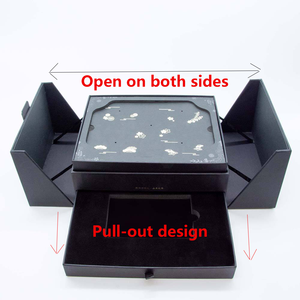 Scatola da Regalo Nera di Lusso Personalizzata Vuota in Cartone Rigido Artigianale con Chiusura Magnetica <span class=keywords><strong>a</strong></span> Doppio Battente <span class=keywords><strong>e</strong></span> Design <span class=keywords><strong>a</strong></span> Cassetto per Matrimoni Premium - Product Image 5