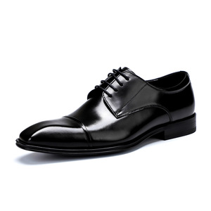 Genuine Leather Men's Oxford Dress Shoes Square Toe Lace-up Formal Business Office Wear All Seasons Solid Color - Product Image 5
