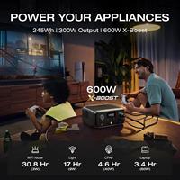 Station d'alimentation portable Eco Flow River 3 Max 572Wh, adaptée aux mesures d'urgence en cas de panne de courant à domicile, camping