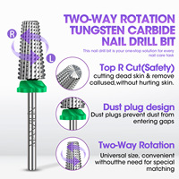 Foret à ongles professionnel en carbure de tungstène double face pour manucure, pédicure, gel, acrylique, retrait d'ongles et nettoyage des cuticules
