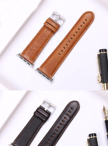 Correa de Cuero Genuino Marrón para Apple Watch, Correa de Moda para Hombre, Correa para <span class=keywords><strong>IWatch</strong></span> - Product Image 5