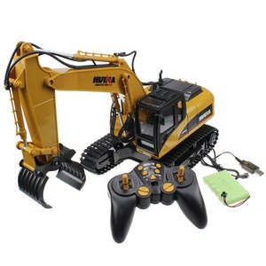 Excavatrice RC HUINA 1570 1/14 2.4G 16CH, grappin à bois en métal, camion chenille d'ingénierie, <span class=keywords><strong>jouet</strong></span> RTR, véhicule de construction - Product Image 3