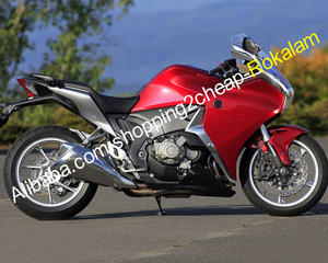 Kit de carénage de moto, rouge, noir, argent, pour Honda VFR1200 <span class=keywords><strong>VFR</strong></span> <span class=keywords><strong>1200</strong></span> 2010 <span class=keywords><strong>2011</strong></span> 2012 2013 - Product Image 1