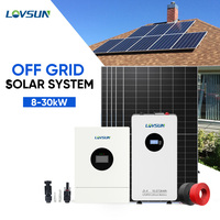 Système d'énergie solaire hors réseau 240V monophasé 8kW 10kW 12kW 20kW 30kW Kit complet avec panneaux, batterie et onduleur pour usage domestique