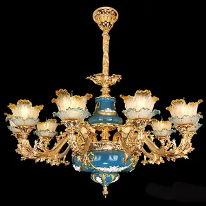 Plafonnier suspendu en Bronze, design classique de style Empire français, Lustre décoratif, luminaire décoratif d'intérieur