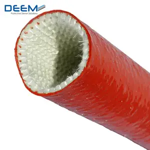 DEEM Factory manufacturer supply high temperature silicone coated fiberglass fire sleeves braided sleeve cable covers