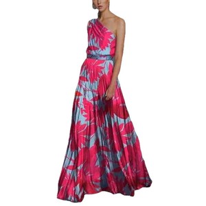 Vestido Largo Estampado de Un Solo Hombro para Mujer, Cintura Imperio, Transpirable, Vestido de Noche, Moda Primavera Verano - Product Image 5