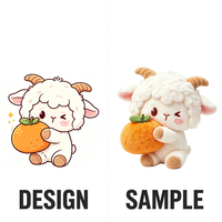 Peluche personnalisée en forme de mouton avec agneau en peluche orange de dessin animé, fabrication OEM/ODM à partir de votre dessin, pour cadeau de festival pour enfants