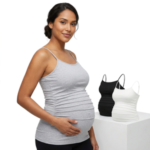 Débardeur court d'été uni en laine respirante froncé style Hip Hop pour femme, camisole vintage à fines bretelles en tricot crocheté - Product Image 2