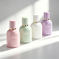 Flacon de parfum personnalisé avec logo rose noir 30ml 50ml 100ml Flacon de parfum en verre avec vaporisateur Flacon de parfum de luxe avec emballage boîte cadeau