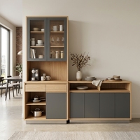 Ensemble de meubles de cuisine et de buffet en chêne clair, solution d'ameublement complète pour la maison, idéale pour les projets