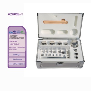 Poids en acier inoxydable M1 Jeu de poids d'étalonnage métrique 1mg-500g 1g-500g avec étalonnage pour balance de laboratoire - Product Image 1