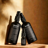 Botol Semprot Pompa Kaca Hitam Matte 5ml 10ml 15ml 20ml 30ml 50ml 100ml Langsung dari Pabrik, Kosong untuk Lotion, Toner, Parfum, Perawatan Kulit