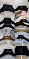 Clips de robe de mariage de logo personnalisé bleu blanc noir brun velours cintres en plastique hommes costume vêtement vêtements cintres en velours